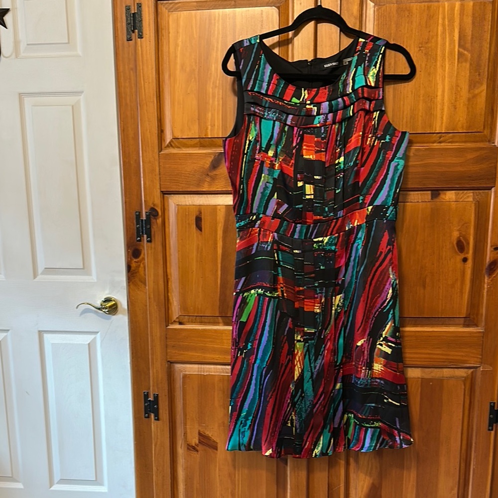Ellen Tracy Red and Blue Dress size 12